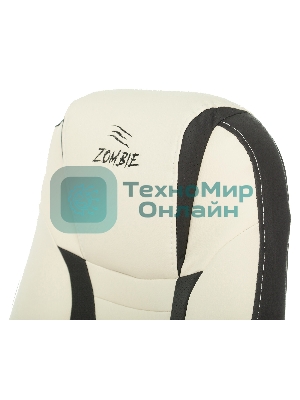 Кресло Бюрократ Zombie 8 белый/черный, экокожа, 120 кг, механизм качания