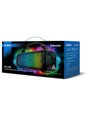 Портативная колонка SVEN PS-235 черный 12W 2.0 BT 3600mAh