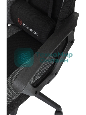 Кресло Zombie Carry черный/серый, экокожа, подголовник