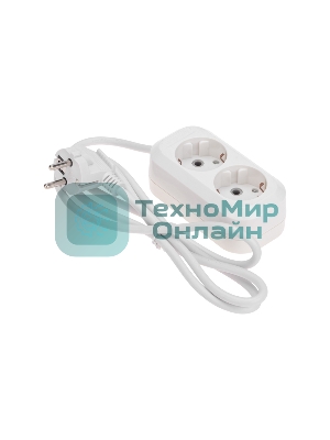Удлинитель PROconnect 2 гнезда, 1,5 м, 3х0,75 мм², с/з, белый