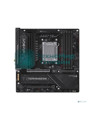 Материнская плата MAXSUN MS-Terminator B850M PRO DARK WIFI (Socket AM5, mATX, 4*DDR5(192Gb), DP/HDMI, 2*SATA3, 3*M.2, 1*PCIEx16/1*PCIEx4, 1* Type-C, 4*USB 2.0, 4*USB 3.2, LAN 1*2.5G, SPDIF, WiFi 6E, RTL)