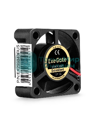 Вентилятор 12В DC ExeGate ExtraSilent ES03010S2P (30x30x10 мм, Sleeve bearing (подшипник скольжения), 2pin, 8000RPM, 18dBA)