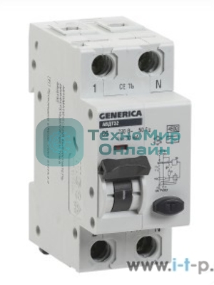 Выключатель автоматический дифференциального тока IEK MAD25-5-010-C-30 АВДТ 32 C10 - GENERICA