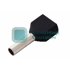 Наконечник штыревой втулочный изолированный Rexant F-8 мм 2х1.5 мм² (НШВи(2) 1.5-8/НГи2 1,5-8) черный