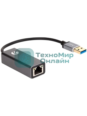 Кабель-переходник USB 3.0 (Am) --> LAN RJ-45 Ethernet 1000 Mbps, Aluminum Shell, VCOM DU312M