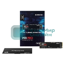 Накопитель SSD Samsung 990 PRO, 1000Gb, PCIe 4.0 x4, M.2 2280, NVMe, R/W 7450/6900