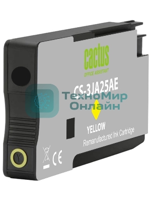 Картридж струйный Cactus CS-3JA25AE 963 желтый пигментный (11 мл) для HP OfficeJet 9010/9012/9013/9014/9015/9016/9019/9020/9025