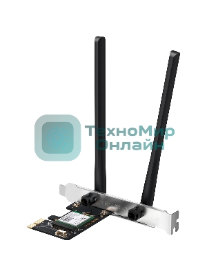 Сетевой адаптер Wi-Fi + Bluetooth Mercusys MA80XE AX3000 PCI Express (ант.внеш.несъем.) 2ант.