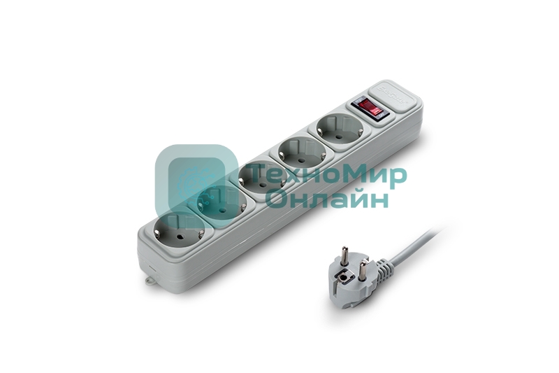 Сетевой фильтр Exegate SP-5-1.8G (5 розеток, 1.8 м, евровилка, серый)