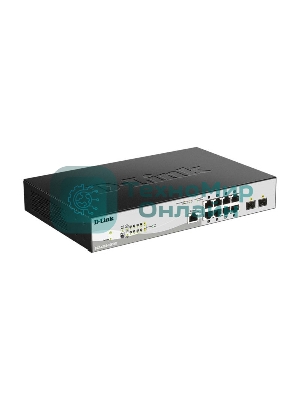 Коммутатор D-Link DGS-1210-10P/ME/B1A Управляемый 2 уровня с 8 портами 10/100/1000Base-T с поддержкой PoE и 2 портами 1000Base-X SFP