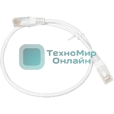 Патч-корд LANMASTER UTP TWT-45-45-0.5-WH вилка RJ-45-вилка RJ-45 cat.5е 0.5м белый ПВХ