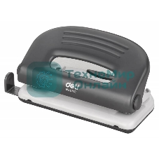 Дырокол Deli PRO E0118, до 10 листов, металл ассорти, отверстий: 2, с линейкой