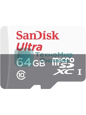 Флеш карта microSD 64Gb SanDisk microSDXC Class 10 Ultra UHS-I 100Mb/s