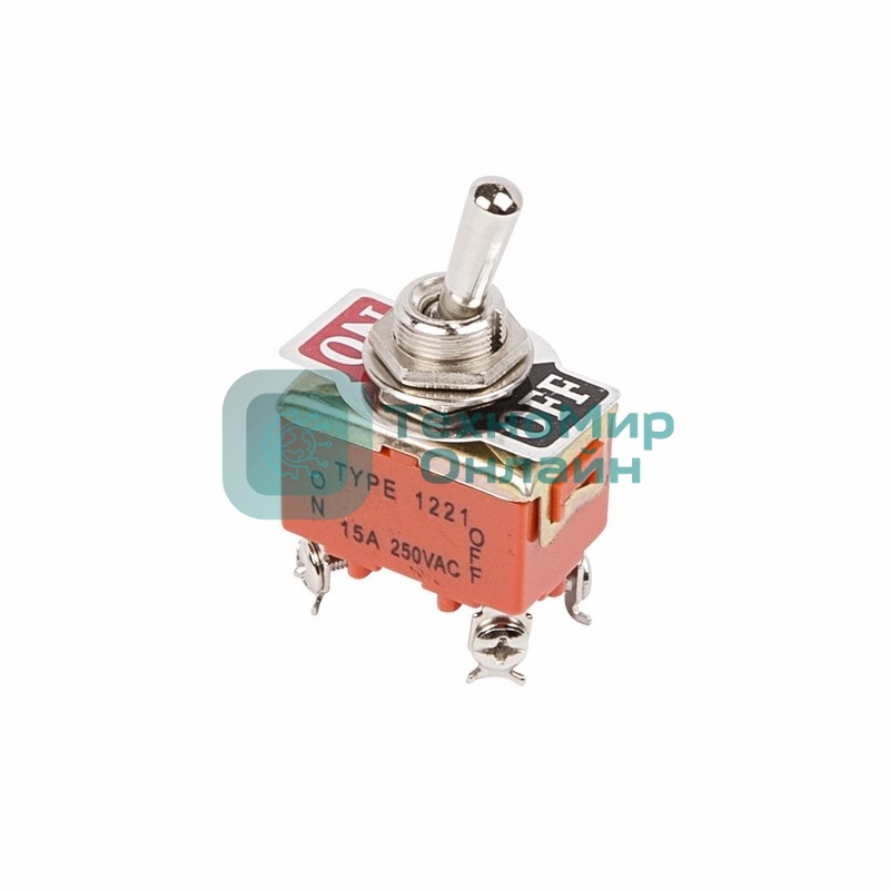 Тумблер Rexant 250V 15А (4c) ON-OFF двухполюсный