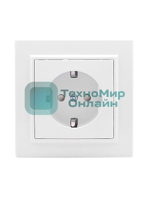 Розетка 1-местная СП с заземлением 16А белая с защ. штор. EKF Basic Минск