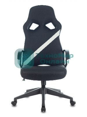 Кресло игровое Zombie DRIVER черный/белый, искусственная кожа, с подголов. крестовина пластик