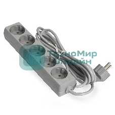 Сетевой фильтр ExeGate EX285826RUS ECE-5-5G (5 евророзетки с заземлением, 5 м, серый)