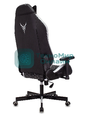 Кресло Knight Neon черный/серебряный, экокожа, 120 кг, механизм качания