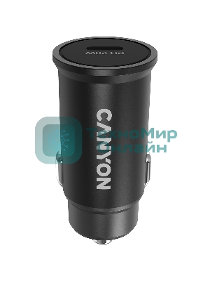 Автомобильный адаптер Canyon, PD 20W Pocket size car charger, input: DC12V-24V, output: PD20W, support iPhone12 PD fast charging, Compliant with CE RoHs, Size: 50.6x23.4x23.4, 18g, черный