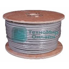 Кабель витая пара Rexant F/UTP, cat.5e, PVC, 25PR, 24AWG, INDOOR, SOLID, серый, 305м