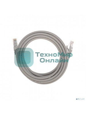 Патч-корд U/UTP Rexant cat.6, RJ45-RJ45, неэкранированный, 26AWG, LSZH, серый, 3 м