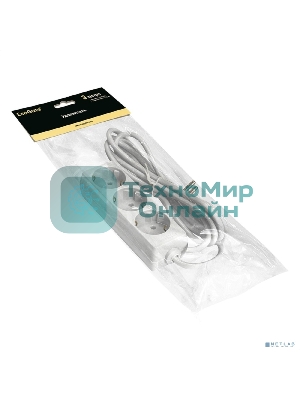 Удлинитель ExeGate ECE-3-3W (EX285806RUS), белый, 3 м, Евровилка с заземлением, 3 евророзетки с заземлением, 2200 Вт