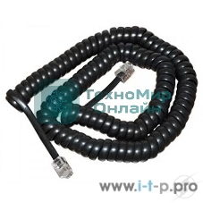 Шнур для телефонной трубки Rexant витой RJ-10 (4P-4C), 2м, черный