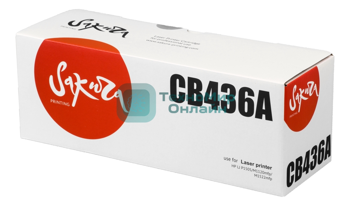 Картридж лазерный Sakura CB436A для HP LJ P1505/M1120mfp/M1522mfp, черный, 2000 к.