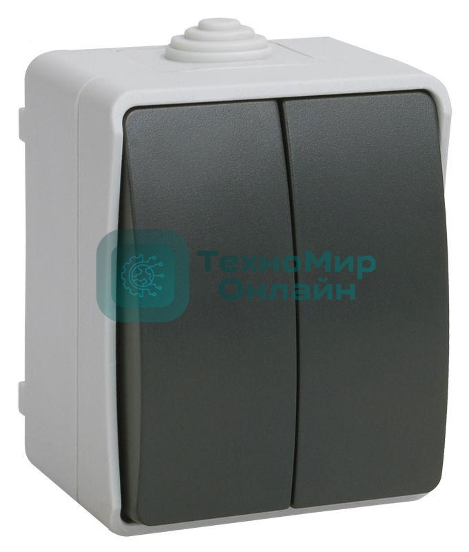 Выключатель 2-кл. ОП ФОРС 10А IP54 сер. ВС20-2-0-ФСр IEK EVS20-K03-10-54-DC