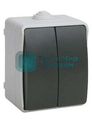 Выключатель 2-кл. ОП ФОРС 10А IP54 сер. ВС20-2-0-ФСр IEK EVS20-K03-10-54-DC