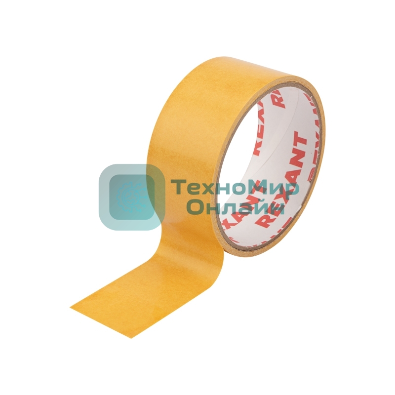 Двухсторонний скотч Rexant, полипропиленовая основа, 38 мм, ролик 5 м