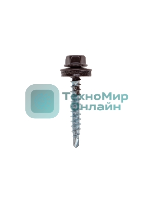 Саморез кровельный Kranz 4,8х35мм, окрашенный RAL 8017, короб (250 шт/уп)