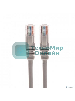 Патч-корд U/UTP Rexant cat.6, RJ45-RJ45, неэкранированный, 26AWG, LSZH, серый, 3 м