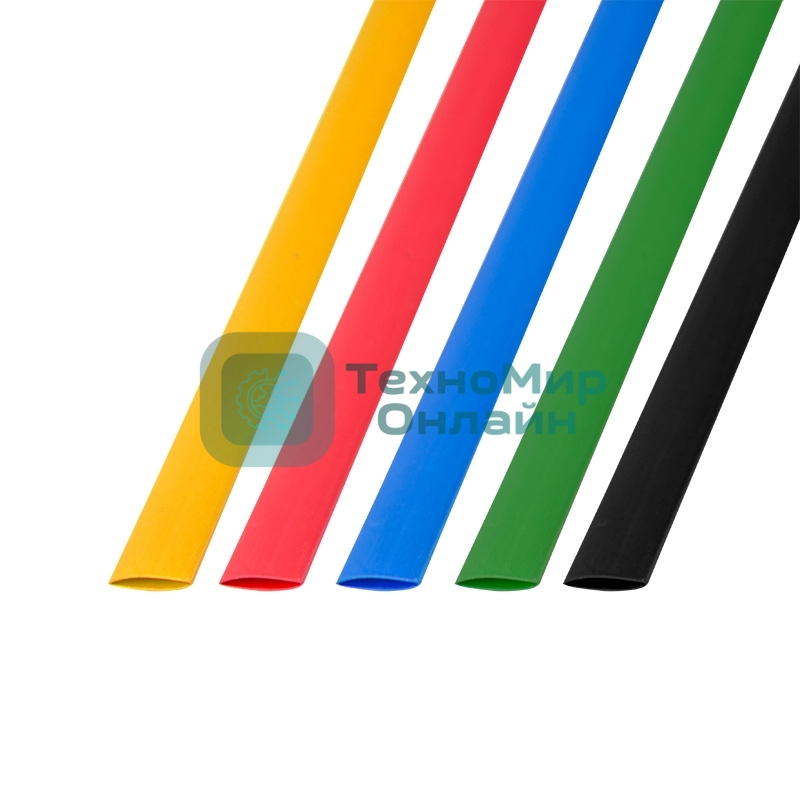 Термоусаживаемые трубки Rexant 10,0/5,0 мм, набор пять цветов, упаковка 50 шт. по 1 м