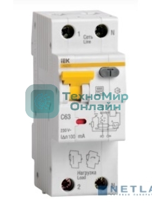 Выключатель автоматический дифференциального тока IEK 2п 25А/30мА CАВДТ 32 MAD22-5-025-C-30