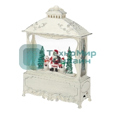 Декоративный фонарь Neon-night с эффектом снегопада и подсветкой Рождественский лес, белый