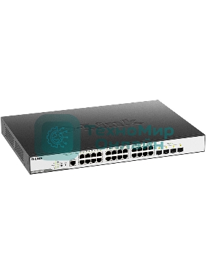 Коммутатор D-Link Switch DGS-3000-28XMP/B1A Управляемый коммутатор 2 уровня с 24 портами 10/100/1000Base-T и 4 портами 10Gbase-X SFP+ (24 порта с подд
