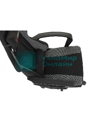 Кресло Zombie Carry черный/серый, экокожа, подголовник