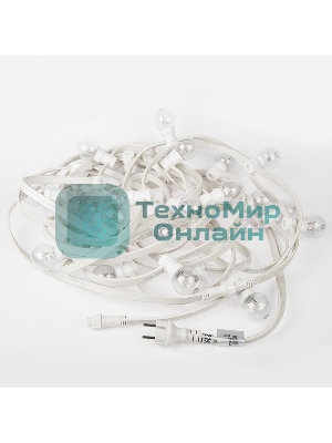 Гирлянда Neon-night LED Galaxy Bulb String 10м, белый каучук, 30 лампx6 LED желтый, влагостойкая IP65