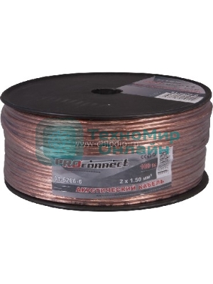 Кабель акустический PROconnect 2х1,50 мм², прозрачный BLUELINE, бухта 100 м