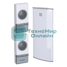 Звонок дверной беспроводной Космос 32 мелодии, 150м, белый, 2 кнопки