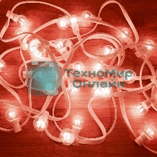 Гирлянда Neon-night LED Galaxy Bulb String 10м, белый каучук, 25 лампx6 LED красный, влагостойкая IP65