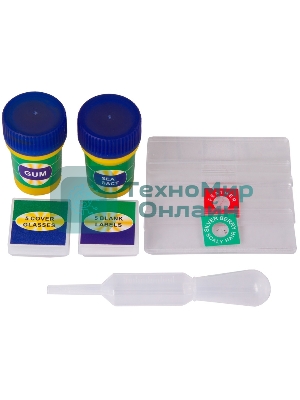 Микроскоп Levenhuk LabZZ M1 монокуляр 100-300 на 3 объектива зеленый/оранжевый