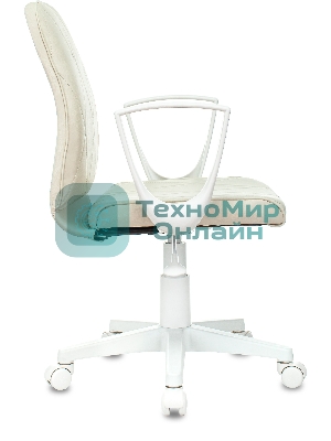 Кресло Бюрократ CH-W327 слоновая кость, экокожа, 120 кг, механизм качания