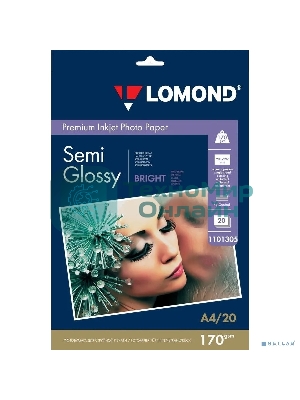 Бумага Lomond 1101305 A4/170г/м2/20л./белый полуглянцевое для струйной печати