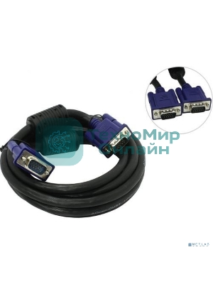 Кабель VGA 3м AOpen 2 фильтра, монитор-SVGA card 15M-15M, ACG341AD-3M
