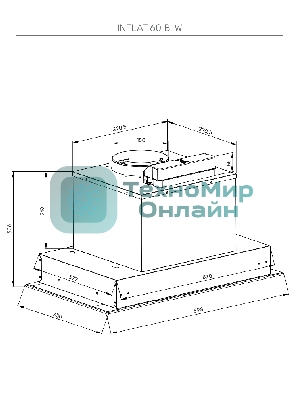Вытяжка встраиваемая Kuppersberg High-Tech Inflat 60 B черный, 60 см, 780 куб. м/ч, 56 дБ