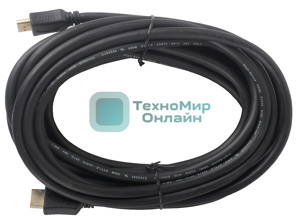 Кабель Cablexpert HDMI CC-HDMI4-7.5M, 19M/19M, v2.0, медь, позол.разъемы, экран, 7.5м, черный, пакет