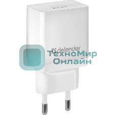 Сетевой адаптер питания Defender 1xUSB, 5V/2.1А, белый, пакет (EPA-10)