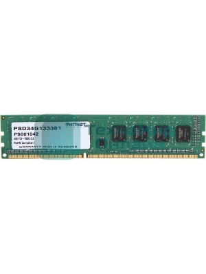Оперативная память Patriot, DDR3, 4GB (1x4 GB), 1333 MHz, CL9, DIMM